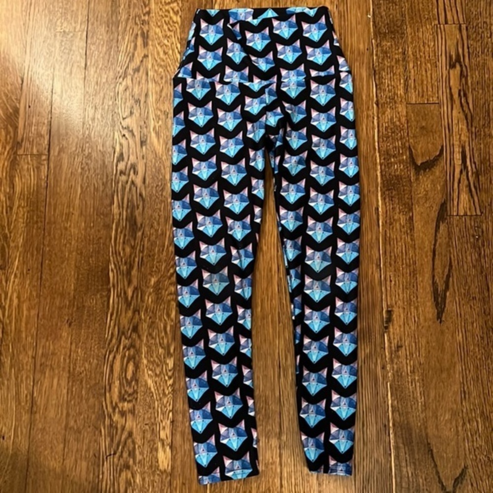 EMILY HSU - NYC Girls high waisted leggings - M - Woodland Fox Print
